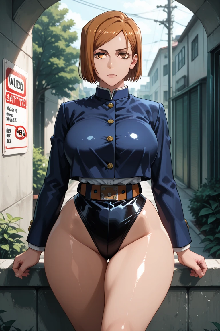 ultra-detailed, Explicit, Beautiful body, Beautiful Nose, Beautiful character design, perfect eyes, perfect face, ultra highres, 4K, beautiful legs, perfect legs, Nice hands, Perfect hand, Masterpiece, Best Quality, Highly detailed, illustration, absurdres, street fighter, doll suit, shadaloo doll, dollsuit, girls, multiple girls, expressionless, blank eyes, looking at viewer, red gloves, emotionless, black latex, corrution, mind control, female combatant, full body, hypnotized, unhappy trance, full body suit, ribbed bodysuit, both arms at side, stand up straight, obey, perfect female body, extremely glossy latex, hypnosis, hypnoLora, empty eyes, Mind control device, poses, brainwashed, submissive_pose, Slave, hat, necktie, stand up straight, standing, standing at attention, belt, extending the right arm from the shoulder into the air with a straightened hand, nazi saluting, military, military saluting, salute, right hand saluting, left hand at side, latex, garter belt, thighhighs, short hair, bob cut, black eyes, small pupils, black hair, iwakura_mitsumi, skip to loafer