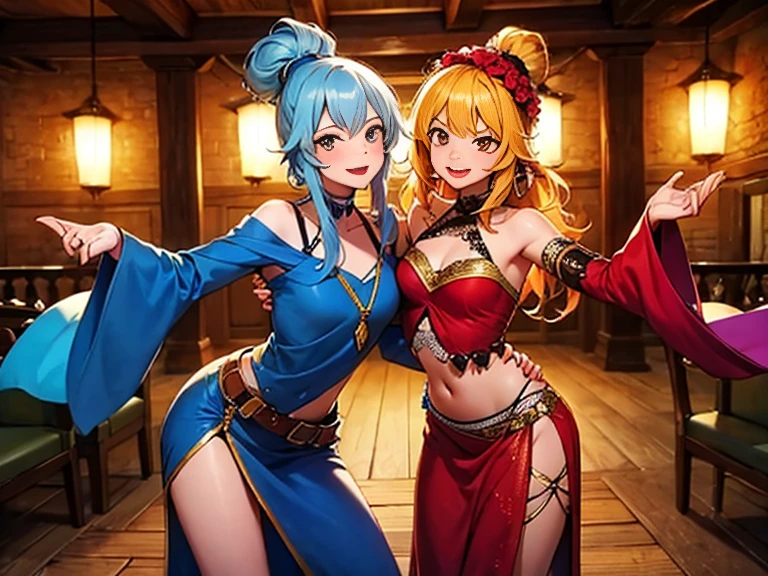 Draknes is a very sexy and attractive dragon girl, she has red eyes, long hair, She's wearing a very sexy, revealing outfit., 4 k image, ultra HD, high resolution, super resolution,  She is smiling, beautiful, well-defined blue eyes, high qualiy, make-up, aretes, Some accessories, looking the viewer, Full-body image, flegs , hands, well-defined and well-drawn arms and feet, She is wearing her usual outfit.
