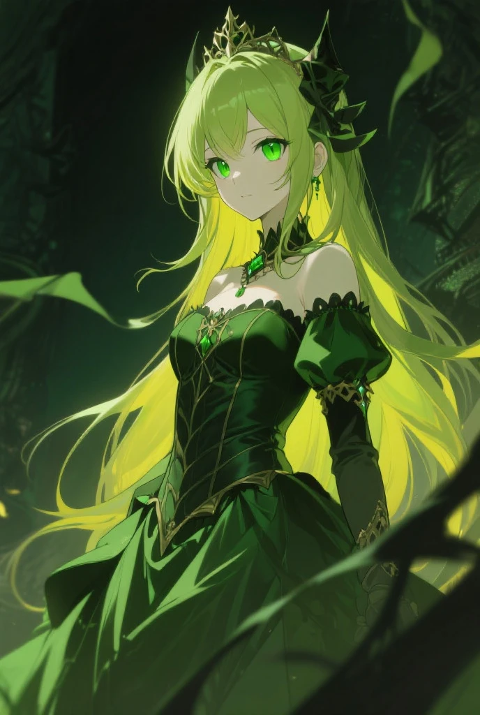 A  girl, Average height, Skinny, Medium-sized breasts. blonde hair, Green eyes, pretty eyes, Detail Eyes, ssmile. The girl is dressed in a black medieval dress in the European style. A girl stands in a dark forest, moonlight lighting, the night, Stars. The girl is surrounded by red butterflies. Magic, witchy. Detailed background, dinamic lighting, dynamicpose. Detailed outfit.