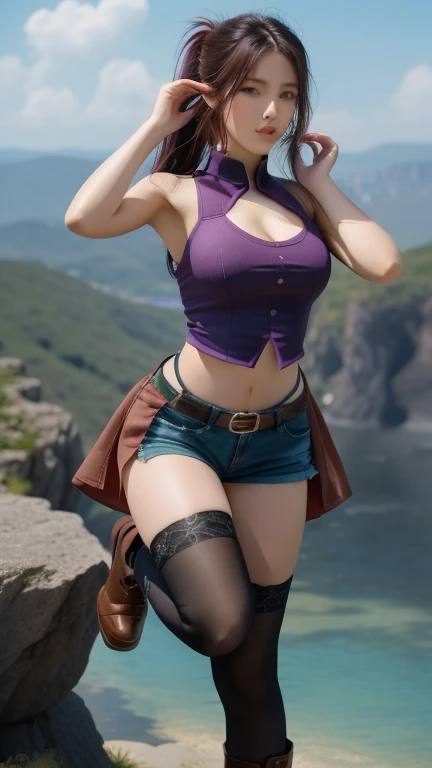 Super detailed、Particles of light:0.5、Beautiful Eyes、dorsal position、Mouth half open、Natural Texture、Mature slender beauty、Belly button、Slouch at the middle waist、Showing the groin、、Small breasts、luna (Luna) - Isekai de Cheat Skill wo Te ni Shita Ore wa, The Genjitsu World is a place for people to gather: Level Up wa Jinsei wo Kaeta (I got cheat abilities in another world、Warriors in the real world ～Leveling up has changed my life～)