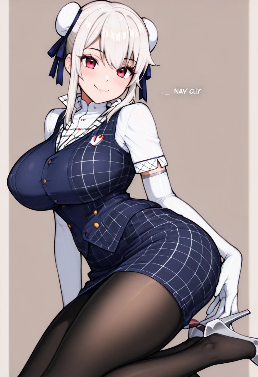 One Girl, Solo, (Hi-Res), (Absurd), (Best Quality), (High Quality), (Masterpiece), Shy Brown, Brown, Light Blue Eyes, Short Hair, Short Hair, Hair Above One Eye, (Big), White Thighs, Wet, Sweat, Embarrassed, 8K, High Quality, Show Cleavage, Movie Lighting, Beautiful Fingers, Well-Groomed Fingers, High Detail, Sony FE GM, Cute, Heart Eyes, Embarrassing, drooling, belly button, sweat, wet, huge, white skin, light hair, blushing cheeks, clear white skin, shining eyes, colored contact lenses, anime style, motion lines, sparkling eyes, super huge, tearing breasts, taut breasts, enormous breasts, dripping sweat, shiny hair, sloppy post, lower breasts, too big breasts, torn clothes, showing cleavage, starry eyes, drooling, drooling, black stockings, stockings, sweat, uniform, bed, on bed, pink bra, pink pants, skirt, masterpiece, best quality, high res, perspective, 1girl, (sharp focus), looking ahead, blue eyes, medium breasts, ahoge, hair ornament, twin braids, necktie, halo, bangs, hair between eyes, blue eyes, shirt, skirt, smile, white police uniform, open mouth, hat, blue shirt, (white jacket:1.1), belt pouch, silver hair, black stockings, salute, hand on own hip, white background, one eye closed