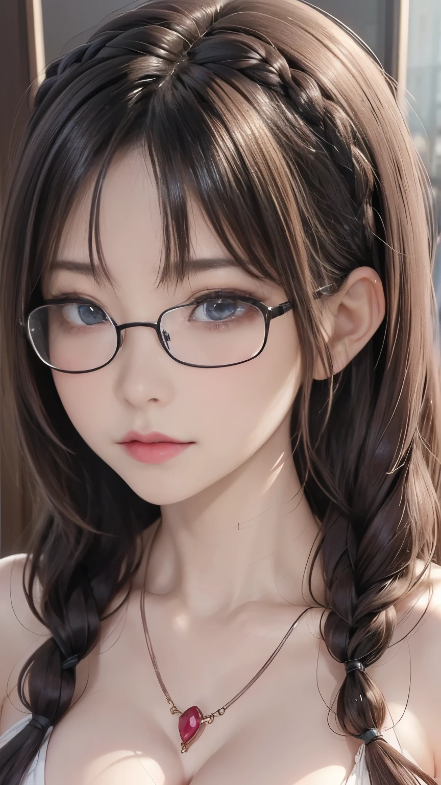 ( top quality, The best illustrations,high resolution:1.2),(Villain of demon:1.1), ( Witch:1.5),(evil:1.5),( horror fantasy:1.5), (((evil eyes,Well-trained abdominal muscles))),(Fatal Beauty,Attractive beauty) ,(A supple and powerful physique),(Sensual charm),(Mysterious charm:1.1),(Captivating silhouette), (ink and watercolor:1.5),(Ominous Scenery :1.5),(A lot of dust rises:1.5),(wonderful:1.5),(top quality,masterpiece:1.5), (Powerful figures:1.1、Big Breasts:1.3) 、 ((((Glasses,braids,close up sexy shot, cute, Evil Ruby's Cursed Necklace )))),(((Glasses、Big Breasts,braids))),pretty face, raise my eyebrows , ,(Fatal Beauty, charming beauty ) ,(Mysterious charm:1.1),(Big Breasts、Attractive silhouette), HD texture 、High Quality Shadows, beautiful and delicate face 、 Beautiful and delicate sticky liquid dripping from eyes 、 ray tracing 、 20th generation、 cute K-POP girl、( The Face of Korea )、Thin face、( Ulzan-6500-V1.1:0.6)、 The face of pure loss _v1 , ( beautiful and delicate face , beautiful and delicate eyes, Perfectly Balanced Face , high definition skin , detailed skin, The optimal ratio is 4 fingers and 1 thumb :1.25)、 dslr、 One Beautiful Devil Woman from Hell, seductive girl , Real Girls, Gurwitz, Gurwitz-style Artwork , Girl Roleplay, Realistic 3d style, cgstation Popular Topics,, 8K portrait rendering ,(truth,truth:1.4),(Girl in Glasses :1.2)、cheek、 glossy lips、(32K:1.9, Highest quality, masterpiece, Ultra-high resolution), Professional camera work:1.6, Very detailedな肌と顔の質感:1.3, Always accurate, Very detailed, ((24-years-old, Undercover Agent, Dark dungeons:1.4, sexy asian girl with glasses and a tattoo on her chest, artwork in the style of guweiz, with glasses, seductive anime girl, guweiz, photorealistic anime, beautiful alluring anime woman, photorealistic anime girl render, extremely detailed artgerm, beautiful anime girl, hyper realistic anime, beautiful anime portrait, 3 d anime realistic