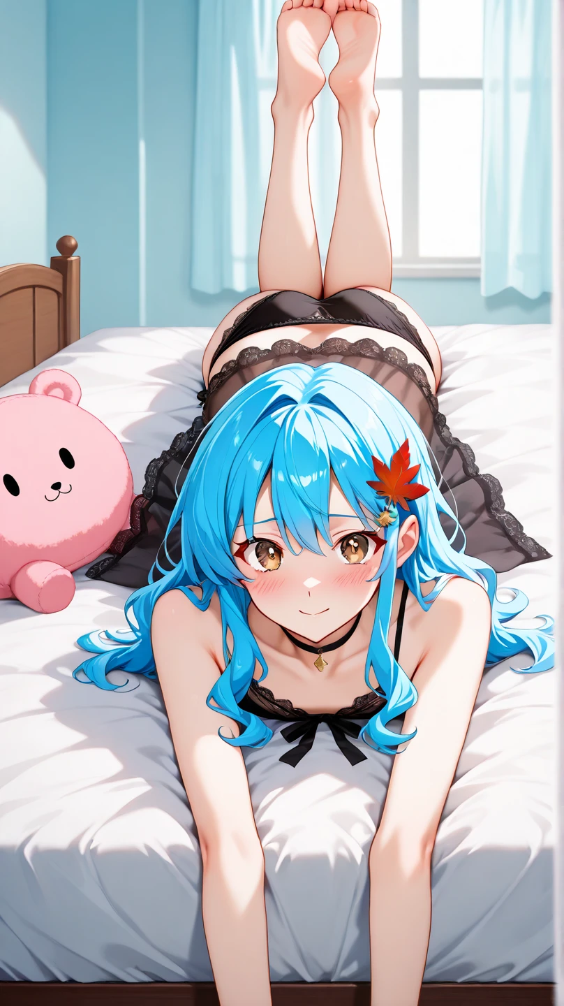 best quality,best resolution,(fluffy anthro furry :1.3),cat girl,small breasts,purple eyes,glowing eyes,neon eyes,glistering eyes,mint long hair,mint cat ears,mint cat tail,mint fur,naked apron,ribbon bowtie,white curtails,lying in bed,dark blue sky,huge bluemoon,orgasm face,open mouth,drool,look away from viewer,full face blush,heavy breath,very hot,heart eyes,heart expression eyes,tense pose,fingering,plenty pussy juice,spread pussy,orgasm,squirting,hands spread pussy lips widely
