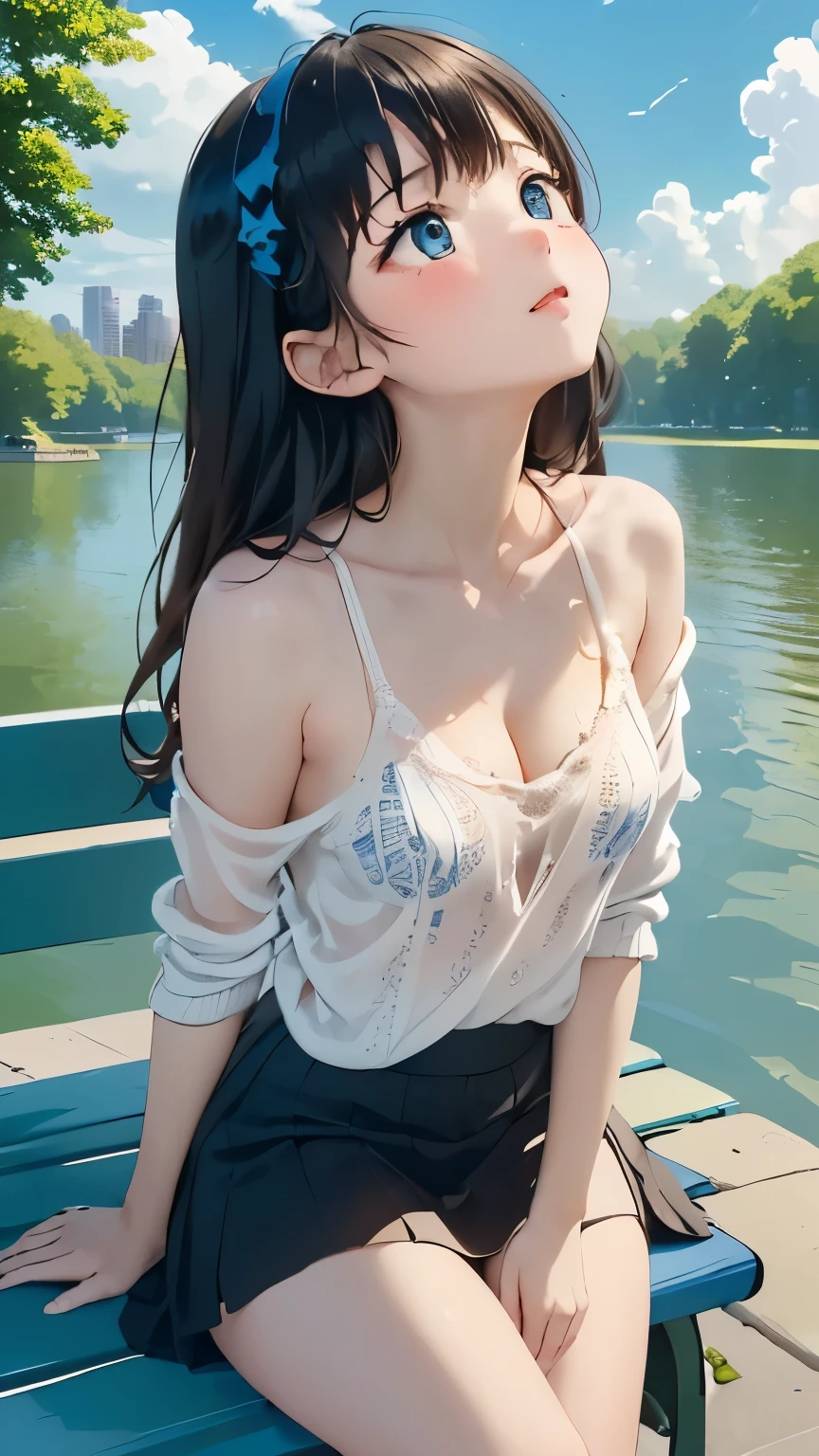(1girl:1.3), (photorealistic:1.4), (masterpiece, top quality, best quality, official art), extreme detailed, highest detailed, (ultra-detailed), ((an extremely delicate and beautiful)), cinematic light, contemporary, (ultimate cute face), solo, sitting, spread legs, white panties under pantyhose, garter straps, in heat, steam, eyes closed, moaning, sweating, armpits