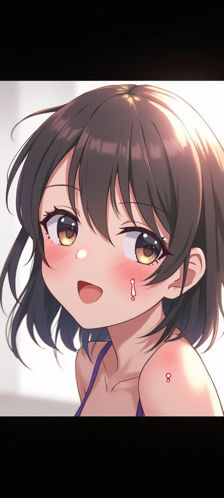 Anime girl showing his saliva
