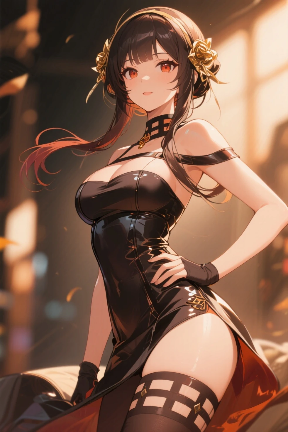 1 woman, ((detailed eyes:1.2)), nsfw, sexy, sensual, sleeveless, sideboob, masterpiece, top quality, best quality, official art, beautiful and aesthetic:1.2), extreme detailed, colorful, highest detailed