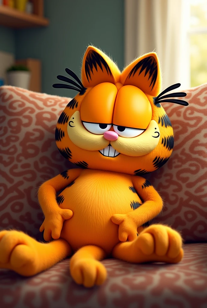 A drawing of Garfield in the style of a Leonardo da Vinci painting