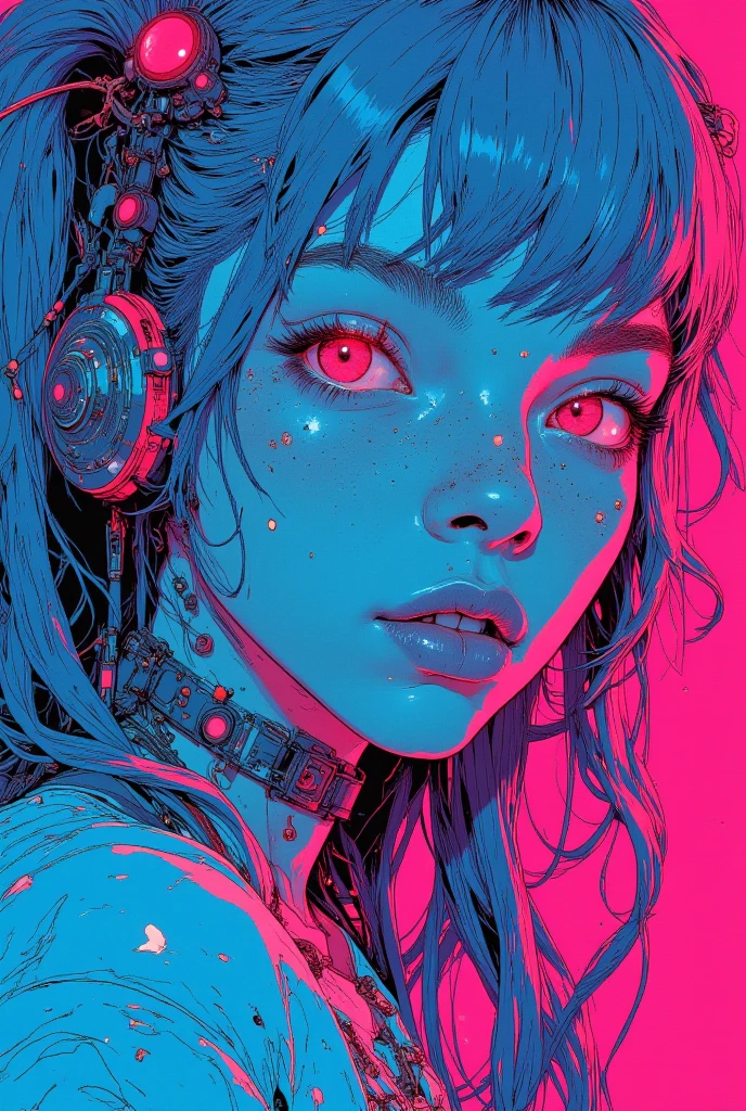 (Masterpiece), Best Quality, expressive eyes, a perfect face,(gritty:0.9),(80's aesthetic:1.1),(Neon:0.8),(Retro:0.9),(analog:1.1),(独奏:0.8),(1 person:0.6),(calavera:0.5),(Sunglasses:0.7),(The Grim Reaper:0.5),(purple and pink color scheme:0.9),(glitch:1.1),(tumult:1.0),(black and white:0.6),(Dripping letters:0.8),(Vaporwave Aesthetics:1.2),(Digital Distortion:0.9),(creepy smile:0.7),(blood splash:0.8),(darkness:0.9),