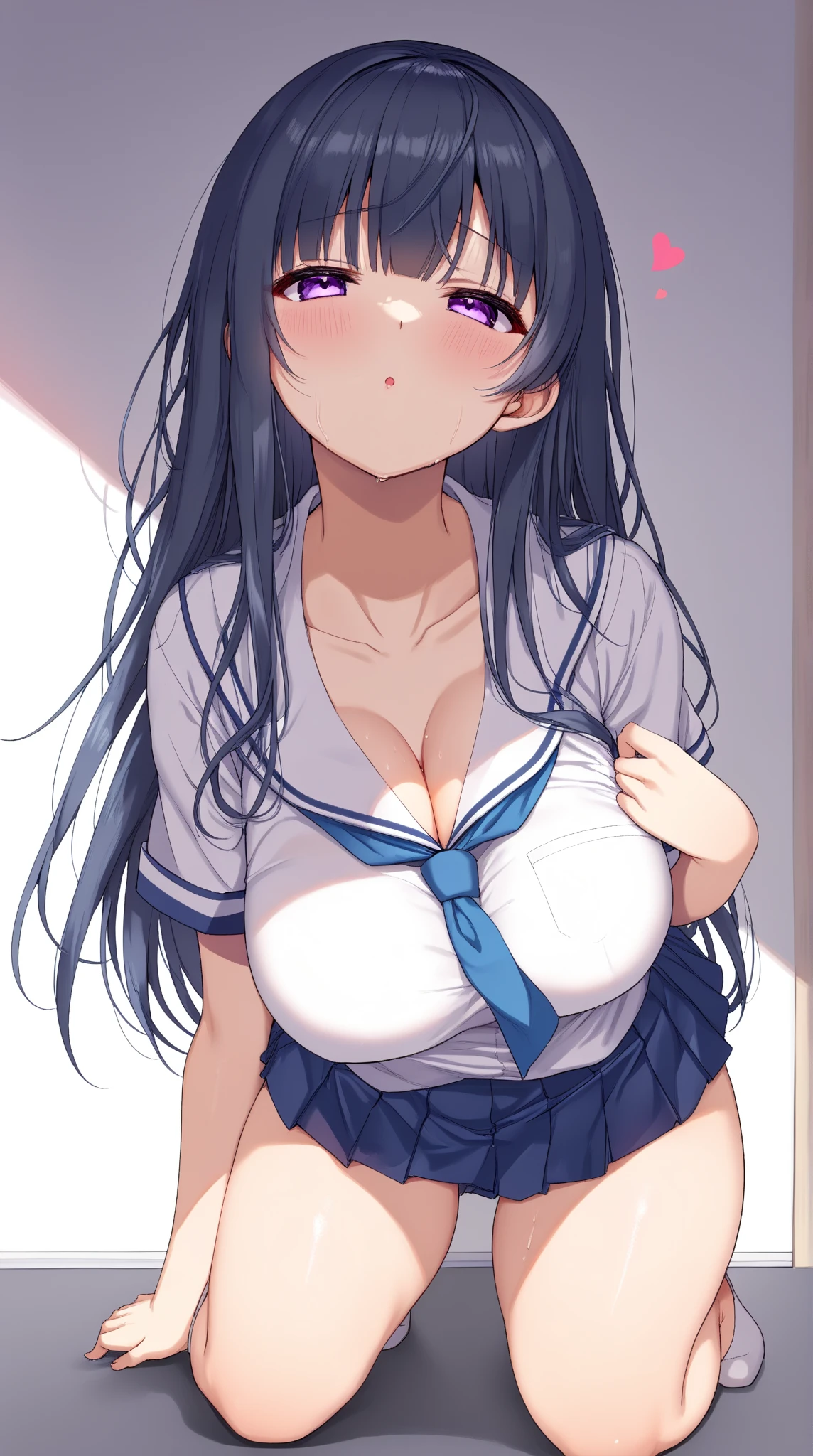 high quality、High resolution、High resolution、Inside a love hotel、One Woman(The woman is having sex in the cowgirl position while squatting.)、Black Hair、An angle focusing on breasts from above、White off-shoulder frill shirt、A tight black mini skirt that shows off her butt、Droplet Earrings、(Long Hair、Bangs that reach down to the mouth and cover one eye、slippery head、Wetた Hair、Silky Hair))、Blue heart-shaped earrings、Are fat(1.6)、Wet(1.9)、trembling(1.3),Climax(1.2)、Tree Eyes(1.9)、The corners of the eyes are raised.、Dark blue eyes、Saggy breasts(1.9),Big Breasts(1.9)、Long chest(1.9)、Her breasts are bouncing up and down (Black man)、(Big penis)、(A man is having sex with a woman in the cowgirl position)