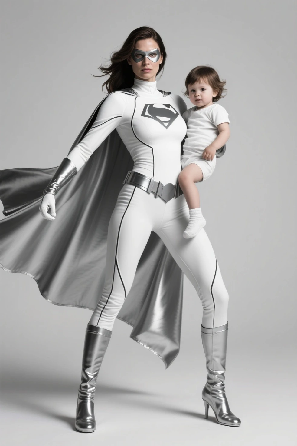 No background、Next to Supergirl is an elementary school boy、(((Beautiful short haircut)))、(((Beautiful legs in black tights.)))、(((Legally express the beauty of your smile)))、((((Make the most of your original images)))、(((体にぴったりフィットするSupergirl Costume)))、(((Supergirl Costume)))、(((short and beautiful hair)))、(((suffering)))、(((Please wear black tights....、Wear red boots)))、((Best image quality、8k))、((Highest quality、8k、masterpiece:1.3))、(((Preserve background )))、Sharp focus:1.2、Beautiful woman with perfect figure:1.4、Slim Abs:1.2、Wet body:1.5、Highly detailed face and skin texture、8k