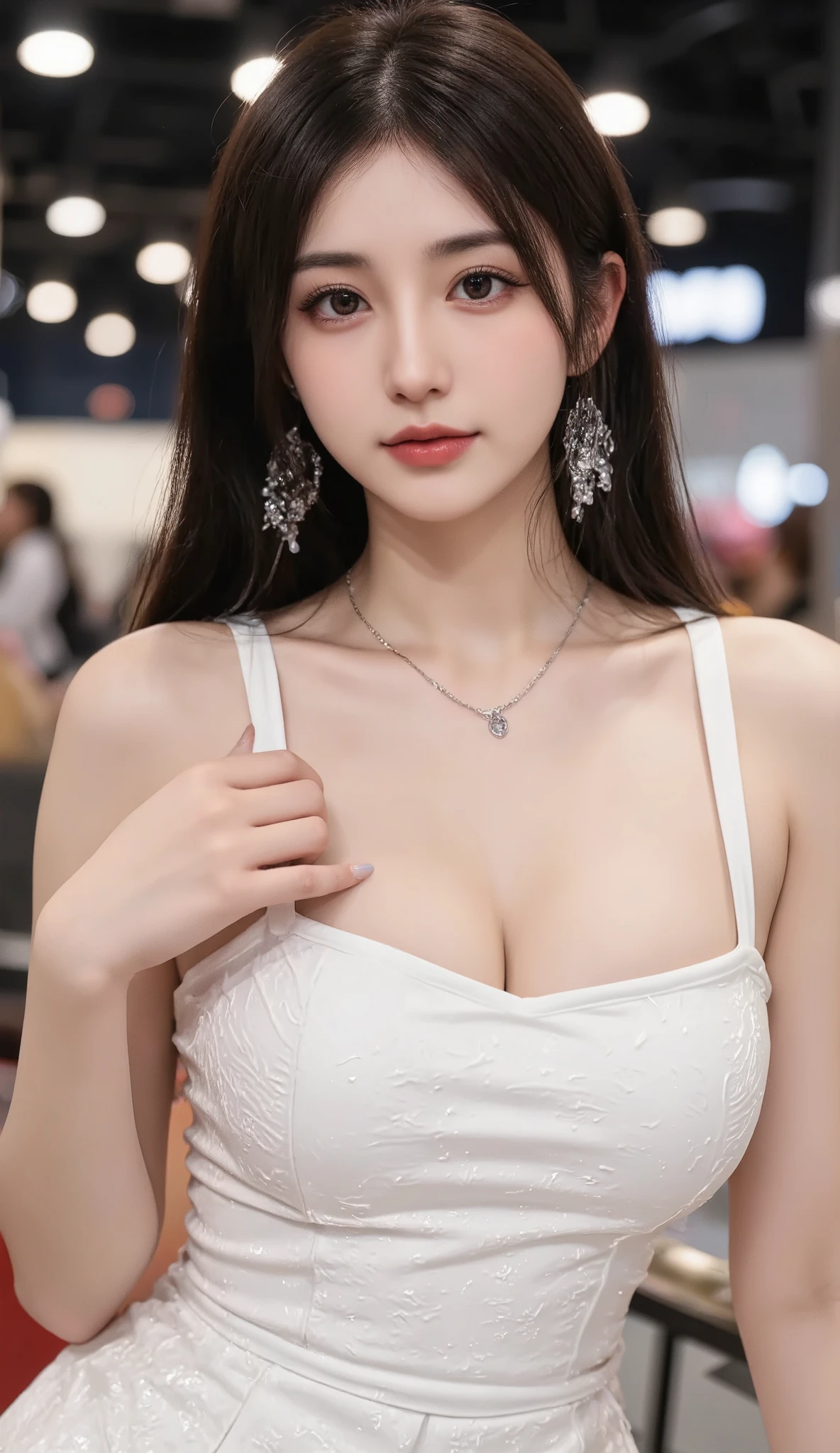 (classics), (is wearing a white racing queen's racing suit), black hair, faint smile , eyes and face in high detail , bright black hair 、 Beautiful and delicate sticky liquid dripping from eyes , , (very large breasts ), ( best quality , High definition, reality, Original , 8k,classics,), (((The lower half of her chest is exposed))), (( reveals the lower part of the breasts))
BREAK
( bright colors:1.2),exhibition hall、 conference hall 、 Motorcycle show 、 Beautiful lights lying near the beach 、Yellow race car 、(( Japanese lace queen )), The golden car is on display
BREAK
((from below:1.4))、(((Tiny red suit)))、((pubic hair:1.2))、(( attractive posture))、((( Only the lower body is exposed ra :1.howing her vagina:1.2)))、(((pubic hair:1.3)))、((Only the lower body is naked )))、((( Rear View :1.2)))、((Muscles exposed:1.4))、(( Beautiful ass in the office))、((Big bulging butt))、(((from below:1.4)))
BREAK
((( so you can see the whole body)))