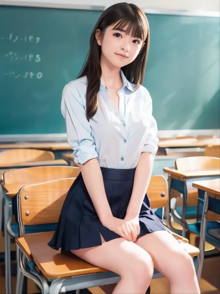 ((Highest quality)), ((masterpiece)), (Familiar), Perfect Face,Japanese,9 years old,girl,cute,(Primary school students:110%),Private elementary school,uniform,Short sleeve blouse,Checked mini skirt,school bag,In the classroom,(Top-down angle or (upskirt:40%)),(skirt lift:50%) & (Checkered skirt or (Shaved pussy:95%)),(世界で一番cutegirl:1.1),(Sometimes nipples pumping:60%),(school bag:100%),(Licking the cum:20%),(Masturbating on the corner of a desk)