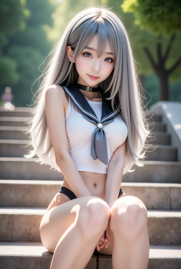 atago, 1girl, solo, atago \(azur lane\), cosplay, mole under eye, animal ears, very long hair,bangs, sidelocks, hair ribbon, ,cardigan, sailor collar, serafuku, long sleeves, pleated skirt, pantyhose, ((cowboy shot)), ((Bare shoulder)), ((Short hemlines, sexy long legs)), ((Elegant and charming posture, random view shots)), realistic detailed photo of a giant breasted girl with exposed shoulders, detailed fingers, high quality skin, red eyes, alone in a winter scene with clouds, wind, and flowing hair, (best quality,4k,8k,highres,masterpiece:1.2),ultra-detailed,(realistic,photorealistic,photo-realistic:1.37),studio lighting,vivid colors