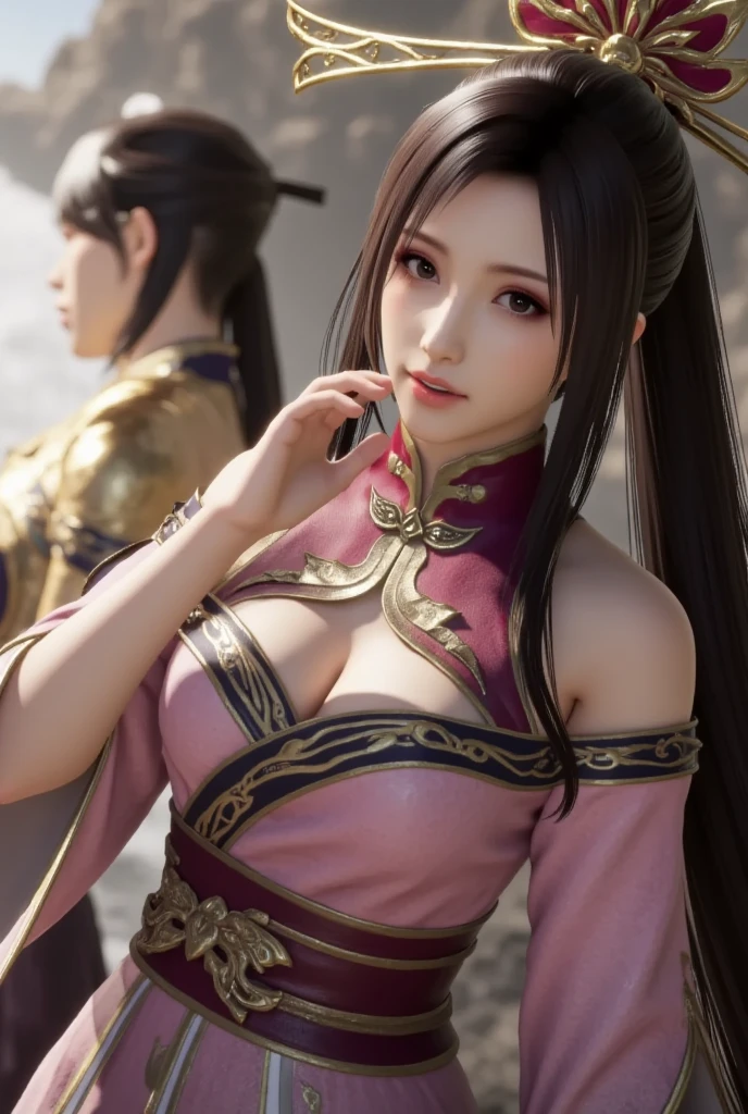 (((masterpiece+best quality+high resolution+Ultra Detailed))), Boya Hancock, Long black and silky hair, high nose, Sharp eyes, noble and inviolable temperament, (([Miss]: 1.2 + [beauty]: 1.2 + Black long hair: 1.2)),(Huge sagging breasts、Clive Arch,)), Thick thighs, snake_skull background, Bright Eyes, Dynamic angles and poses. Wearing a kimono.