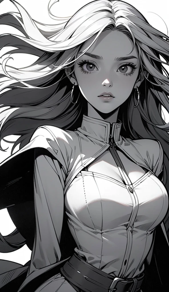 "Create a 5-panel black and white Japanese manga scene depicting a girl ...