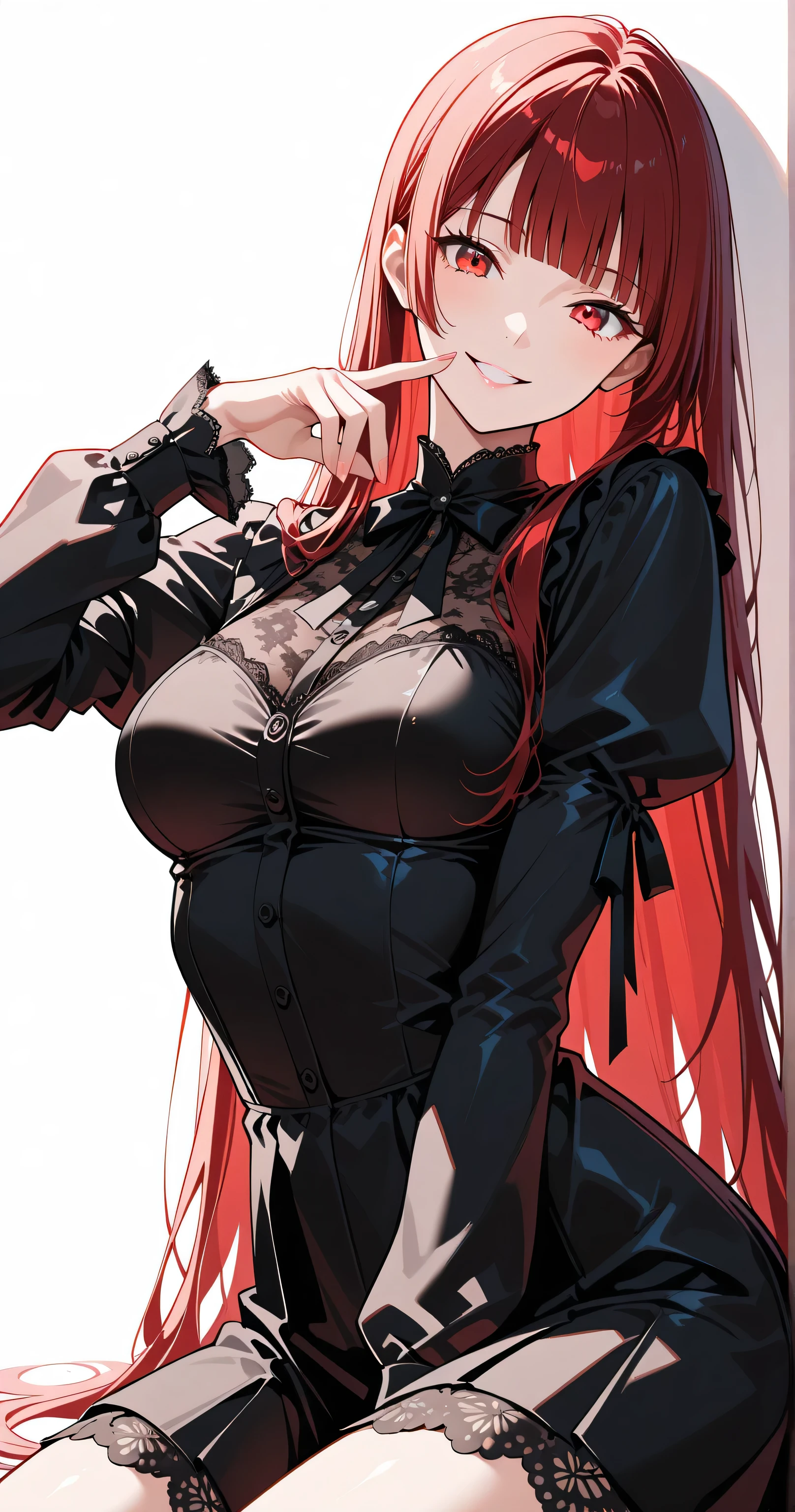 Close-up of woman in black and red clothes, beautiful Succubus, Demon anime girl, Succubus in tight short dress, Succubus, Dark Demon Dancer, gothic shoujo anime girl, Devil's wings, 美丽优雅的Succubus,Disdainful look,Exposing breasts