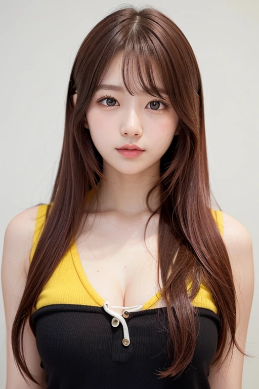 top-quality、masterpiece、超A high resolution、(Photorealsitic:1.4)、Raw photo、Detailed CG image quality、cyberpunked、Beautiful fece、1girl in、Future hair ornament、Pink Nylon Jumper、Colorful thin latex tank top、cleavage of the breast、detailed portrait、8K picture quality、bright colour、concept-art、Cinematic and dramatic atmosphere、foco nítido、Volumetric lighting、Cinematographic lighting、Wearing studio quality、Colorful neon lighting、depth of fields、Ambient lighting、Blurred foreground、blurry backround:1.3、