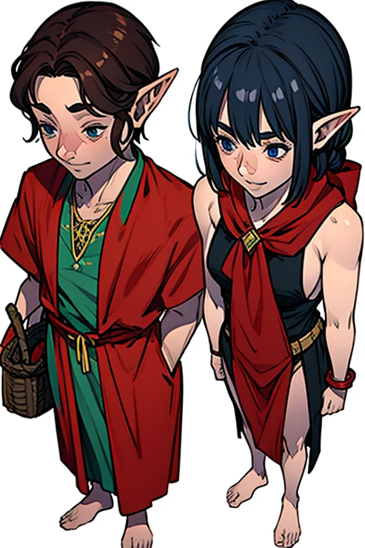 Green short hair with red eyes elf girl,
a little handsome,poor chest,Not tall
looks like shy and cute
she is a mage in Dungeons & Dragons
The requirement is a realistic style