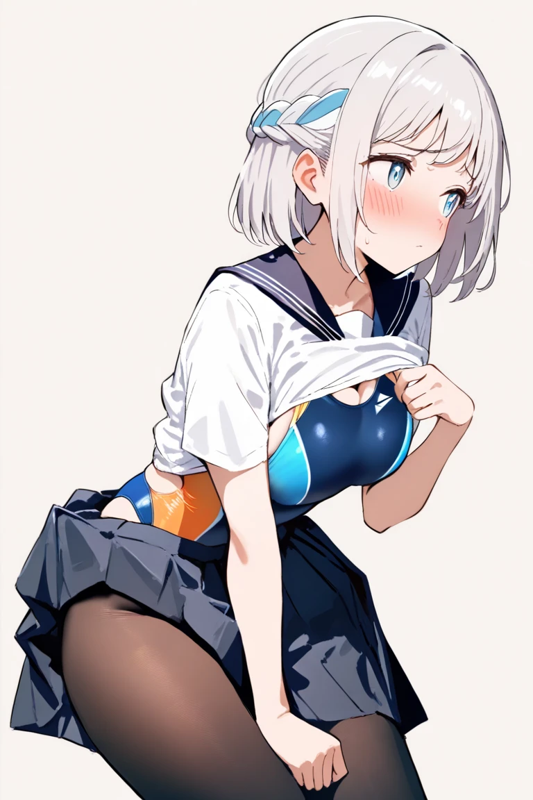 (masterpiece:1.3), (confused:1.3), (highest quality:1.3), (Super detailed:1.3), masterpiece, highest quality, ((6 Multiple poses,
Multiple expressions )),golden hair,young girl, Fulvian Body,sailor suit,white background,erotic pose