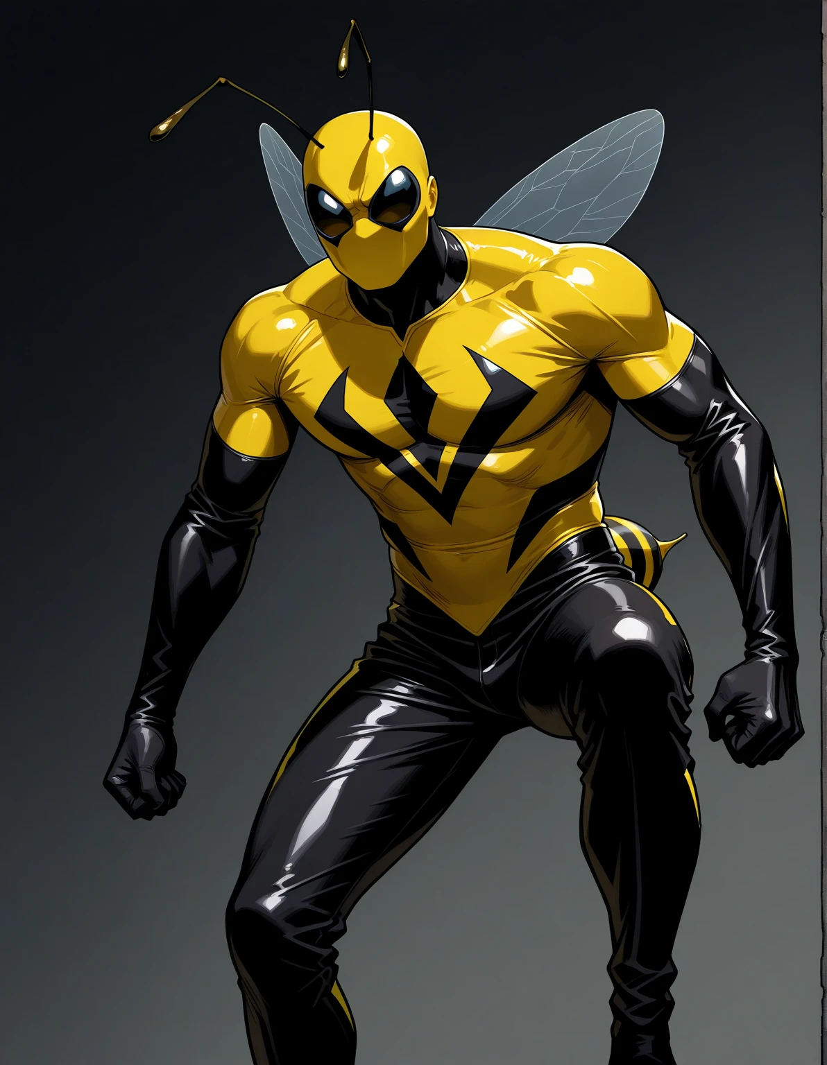 one caracter, with a yellow fighter mask