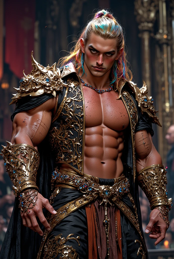 Chinese God, legend, China&#39;s Odyssey, handsome, blink, topless, muscle, Athlete's body, full frame, sexy, professional lighting, Hanfu costume, ancient chinese dress,to break out,Split your legs,chinese heaven background, Bulge under panties, Hanfu warrior, King Hanfu, Hanfu man, Hanfu Nobel, seduce, Sexual appeal,Separate your legs slightly.,Open the bottom,Long, large convex crotch,Not wearing underwear,big penis,big cock,long cock,Topless,in the palace.