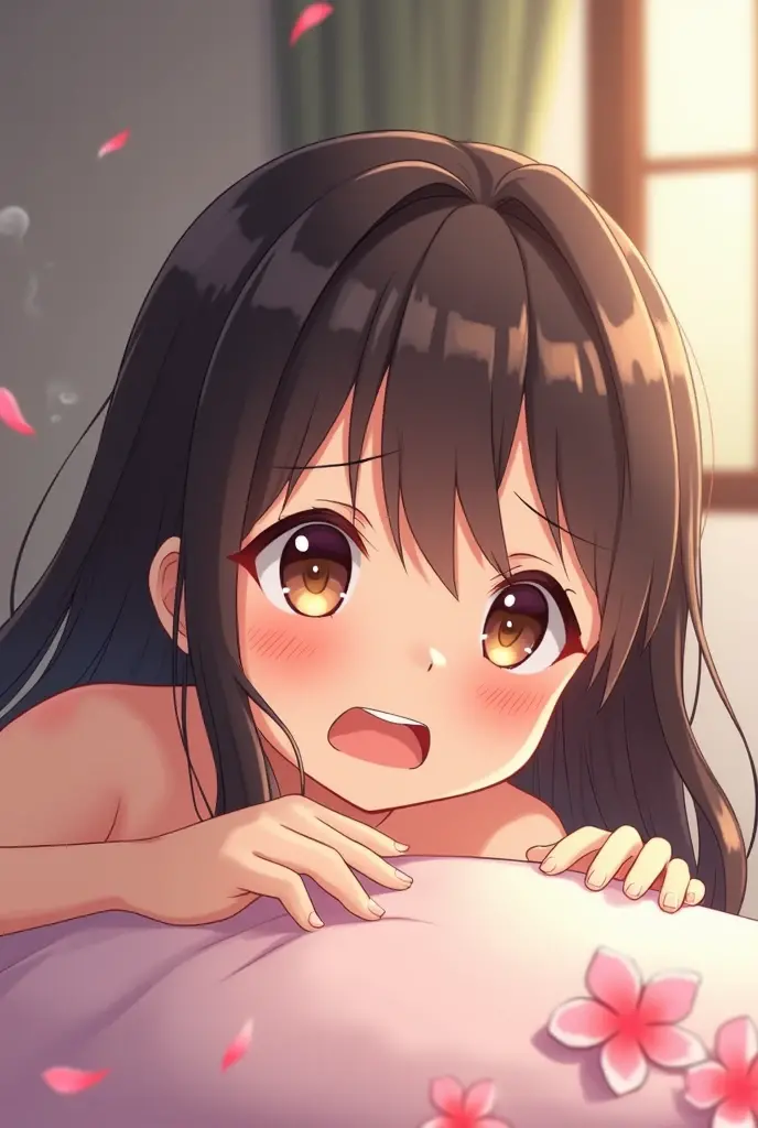 ((masutepiece)), ((Best Quality)), (Ultra-detailed), Anime style,on the bed,Cute s, 1girl in, Solo, Nude 00, ((Beautiful eyes)), Smile, ((Open chest)), ((Cute nipples))