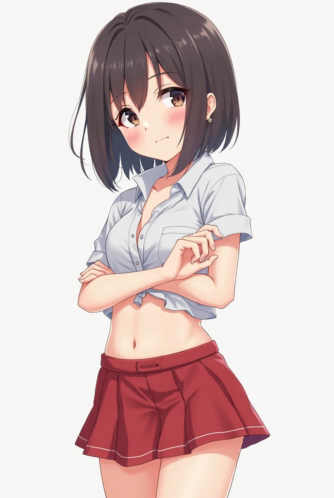 NSFW,(8k, Highest quality, masterpiece: 1.2), (Realistic, photoRealistic: 1.37), (beautiful face),Very detailed face, One Girl,(shame:1.3,shyness:1.6,embarrassed:1.3,constricted pupils,disappointed,Humiliation: 1.2), Beautiful attention to detail, Floating messy short Hair, (shirtlift:1.3), stockings, (whole body:1.2),(famous street,many mob people,crowded,((flat chest:1.4))),Pleated Microminiskirt,background blur,(hiding beside alley)
