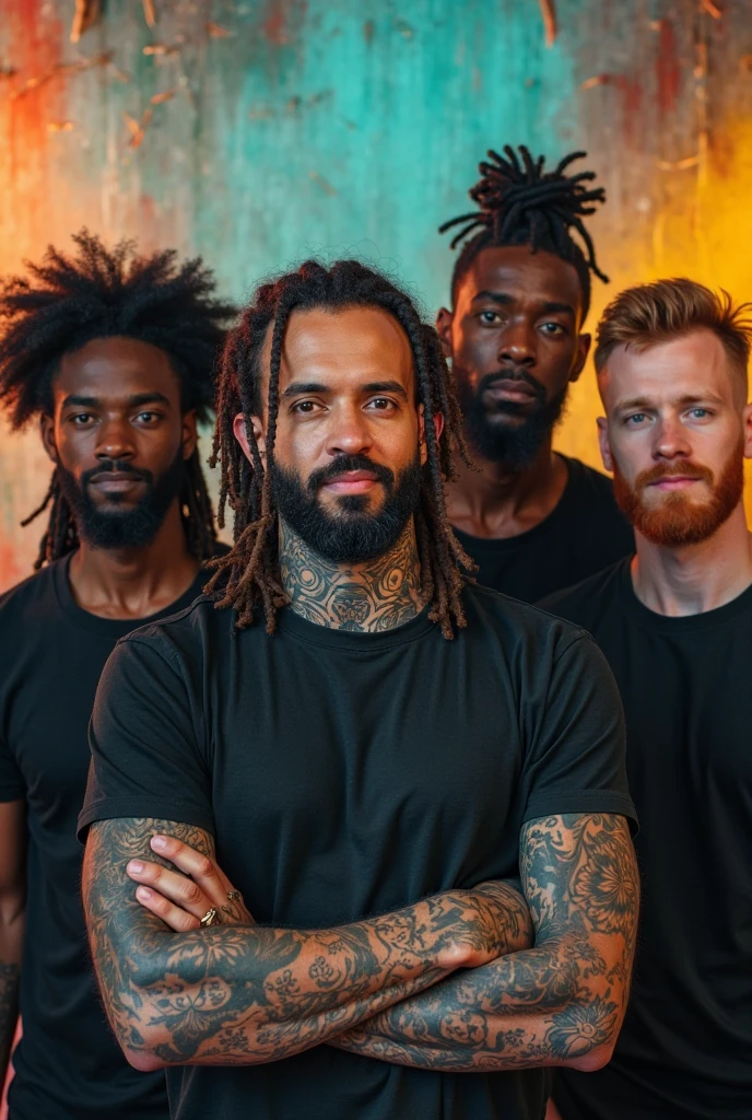 4 dark skinned man