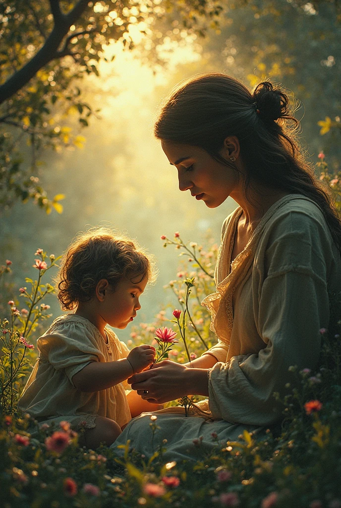 Baby, mother, forest, cute, magestic, beautiful