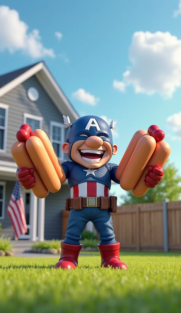 birthday cake  captain america , cinematic, joyful, hyper-realistic, highly detailed, high-quality image, birthday cake  captain america colors