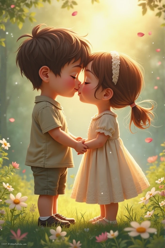 Girl boy kiss
