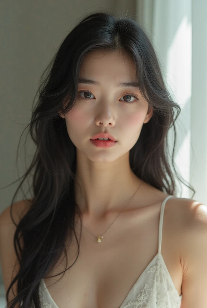 Best quality, masterpiece, ultra high res, (photorealistic:1.4), raw photo,1girl, solo, realistic, looking at viewer, upper body,simple background,
<lora:Tissue_Johyun_v1.0P:0.8>,