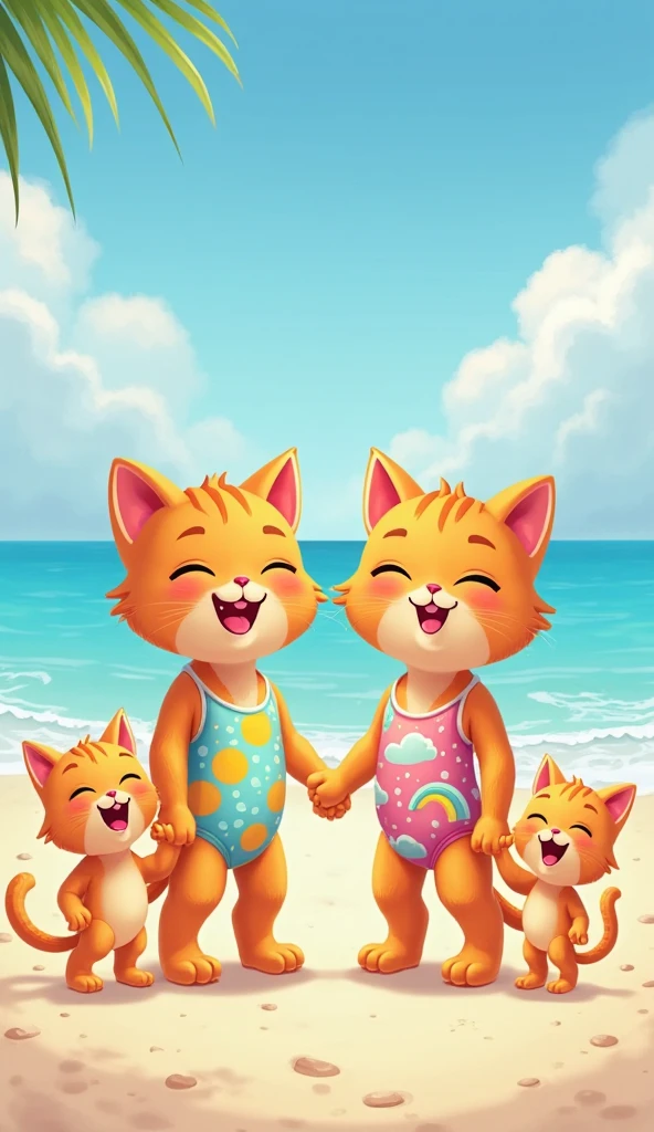 Cat is in bikini dress and her husband is also underwear only so big cats