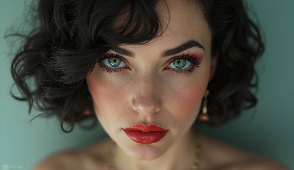 (Masterpiece.UHD.photorealistic) (full body) an ultra hot gorgeous brunette woman with beautiful detailed eyes,beautiful detailed full lips, gorgeous face. Full red lips.extremely detailed eyes and face,longeyelashes, epic cleavage (100e breast size) ,bun.freckles. intricate detailed facial features, e Kline.off shoulder dress,flowing ethereal dress,dramatic lighting,cinematic angle,in a 1940 interior. vibrant colors,warm color palette.