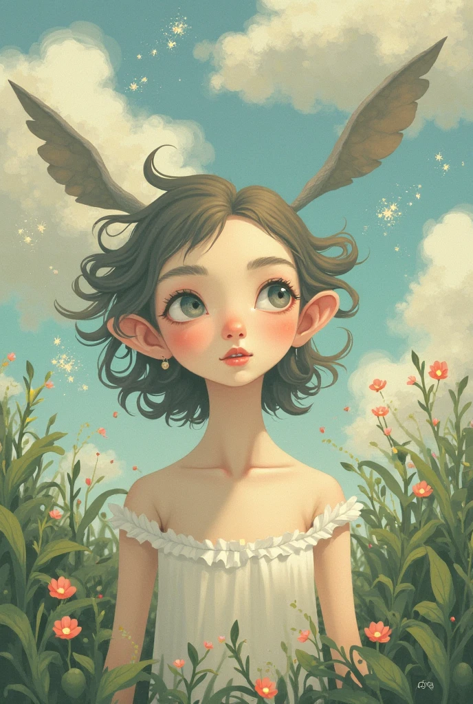 mothgirlcpt, moth antennae, moth wings, joints, solo, 1girl, looking at viewer, night, Pittosporum \(flower\), floral background <lora:mothgirl_cpt_v01:1>