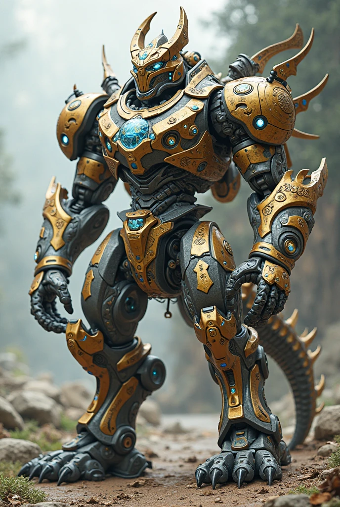 Zeraora's giant robot. (masterpiece, best quality, detailed:1.2) (Pokémon) Powered exoskeleton with the same design as Zeraora big muscle, GIANT, pecs, triceps, traps, waist narrow. bulge in the crotch, with huge golden laser sword, body full of huge muscles. also have a cloak on my back. The cloak is so long that it touches the ground, showing off muscles, mechs, Correct limbs, detailed full body, Very muscular, Large pecs, Heavyweight, Bodybuilder figure, Wearing cyberpunk mecha, big bump, sparkling skin, Vibrant colors, 4K, realism, Don't stray too far from Zeraora's design, Furry Heroes, Main is yellow COLOR, have big wings.