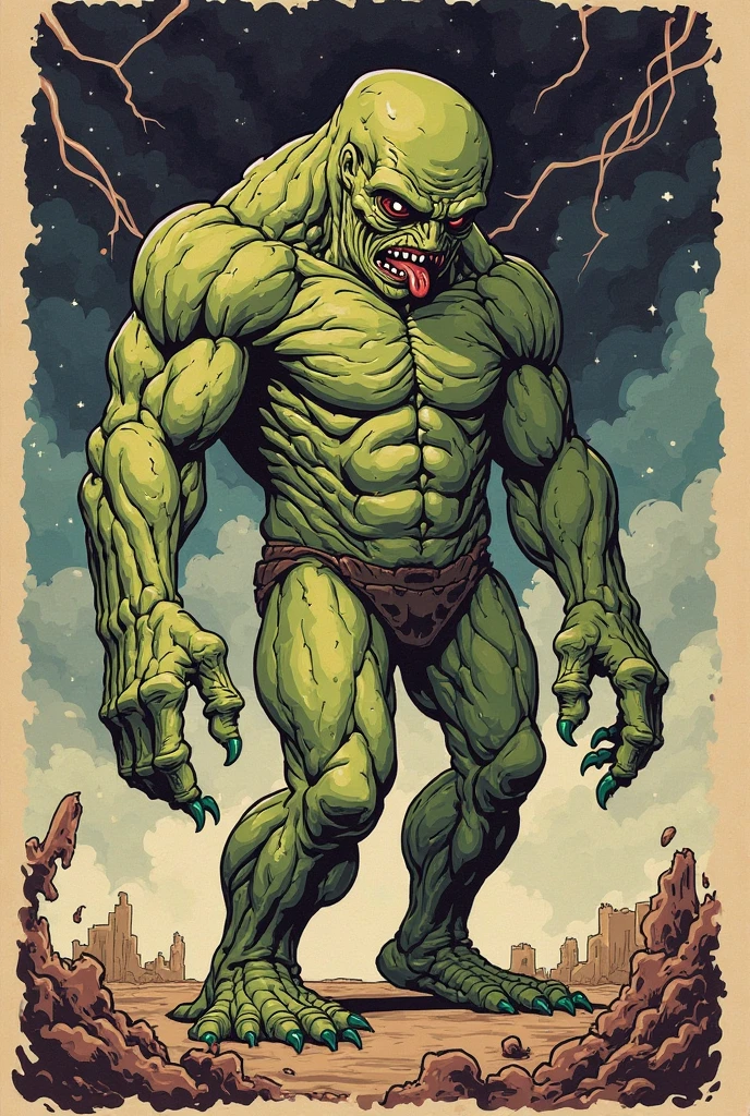<lora:Terror Tales:1> Terror Tales Style, swamp monster