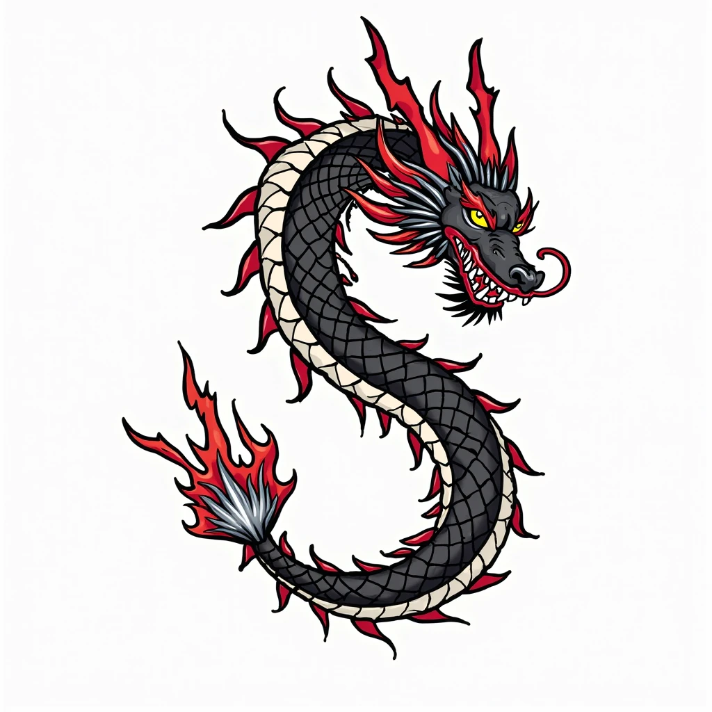 Asian dragon logo in calligraphy style