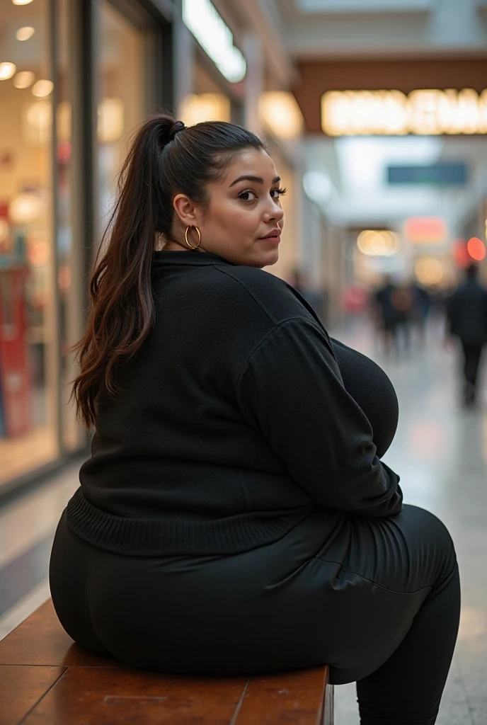 there are two people standing under a shelter talking to each other, photo still of behind view, shot from the back, view from the back, seen from the back, back of the hair, from the back, wearing a black hoodie, with curly red hair, facing away from camera, long dark curly hair, over the shoulder view, in a black hoodie, beautiful girl, big ass, huge ass, bbw, from behind, thick, thick thighs, wide hips, bbw, big , sideboob, giant ass, back view, big butt, round butt, tight underwear, underwear halfway off, underwear taking off, grabbing ass, ass spilling over underwear, too thick for clothes, looking left, leftwards, latina, from behind, tall girl