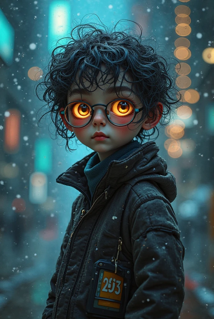 cyberpunk, toddler cat, handsome boy. Bk.