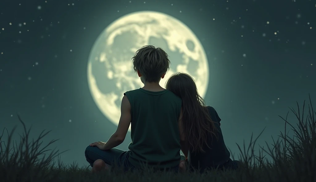 A boy and girl having hard sex on the moon