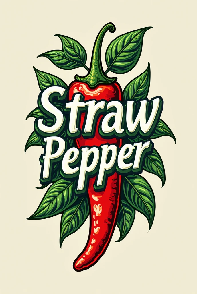 embroidered, single small chili pepper on a white baseball cap