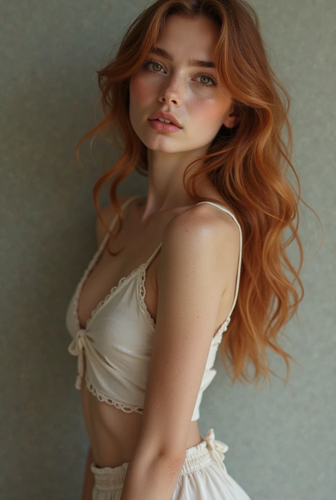 1girl in, age19, Solo, Aesthetic artwork, irish redhead, wavy ginger hair, shoulder length ginger hair, gray eyes, light grey eyes, some small freckles, pale skin, A-cup, small breasts, runners body, fullbody shot, (textured skin, skin pores:1.1), (moles:0.8), imperfect skin, goosebumps, in a kitchen staring out a window, coffee, (sad:1.3), crying, depressed expression, pouting, closeup, (extremely detailed 8k wallpaper), soft lighting, high quality, film grain, Fujifilm XT3 sharp focus, f 5.6, 50mm, High Detail, Sharp focus,(natural light), (seductive), thin blue t-shirt, Realistic, ultra realistic, photo realistic, crazy details, complex details, hyper detailed,