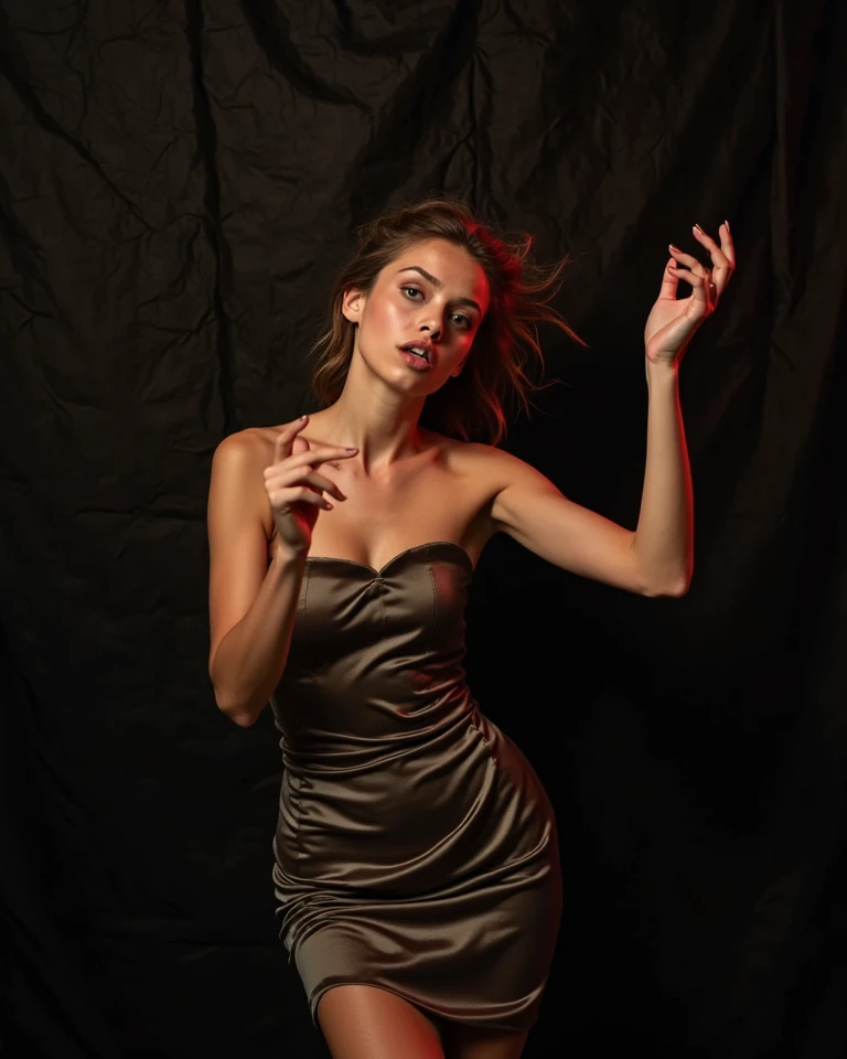 <lora:DemiHawks_v1.0:1> DemiHawks
in a (dynamic pose:1.2)
(female in a studio theme),Beauty photo, facing viewer,
with (
( Maxi dress with slit Glitter sandals Fedora Misguided
:1.2)
Asymmetric Bob, hairpin
:1.1) hairstyle, (head tilt,:1.2)
detailed hair strand, ear, detailed upper torso, detailed eyes, detailed pupils, detailed iris, detailed nose, detailed lips, ears, detailed sideburns, eye reflection, ray tracing, path tracing,
in style of
Richard Avedon Portrait Large-format camera, high-quality lenses Simple backgrounds,
<lora:epiC35mm:1> epiCPhoto, (plunging neckline:-1) dark studio background,