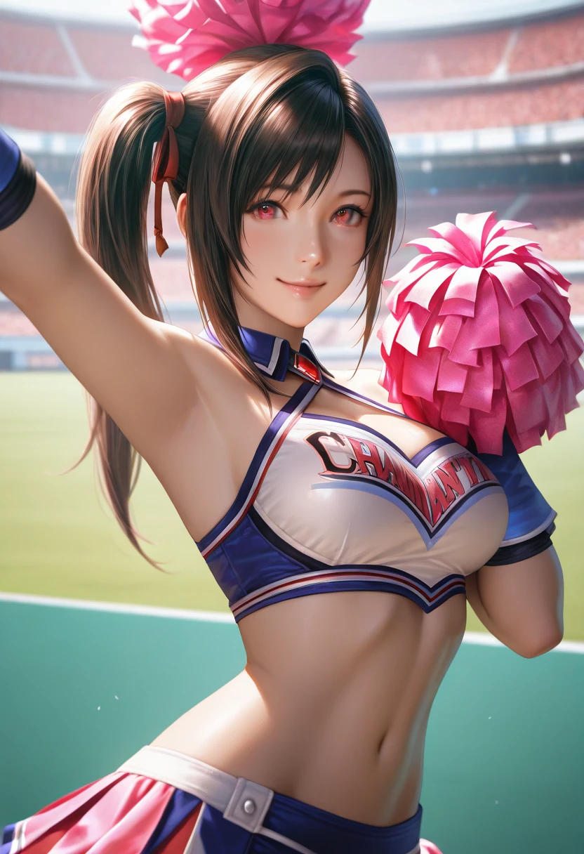 (Ultimate beauty),  非常にdetailed顔, detailedな唇, fine grain, Beautiful Eyes, Short Black Pixie Hairstyles, ((Laugh with your mouth closed)), (((Wearing brightly colored cheerleader uniforms in white and))),(((Accentuate your cleavage))) Big Breasts,(Accentuate your breasts) (Thighs),  that&#39;that&#39;sit, perfectionなボディ, perfectionな顔, (((background: Stadium)、Cowboy Shot, (Depth of the written border), perfectionな画像リアリズム, With detailed background, detailedな衣装, perfection、Hyperrealism、Realistic、Maximum resolution 8K, (masterpiece), 非常にdetailed, Professional　22 year old Japanese woman,(非常にdetailedな肌)(Beautiful female body)(美しいBig Breasts)(Big Breasts)(Pale skin)(Pointed Chest),(Erect nipples)(Best image quality)(Hyperrealismの肖像画),(8k),(Ultra-realistic,最high quality, high quality, High resolution)(high quality texture)(Attention to detail)(Beautiful details)(detailed,Extremely detailed CG,detailed Texture)(Realistic facial expressions,masterpiece,in front,dynamic,bold),(((short pixie cut))),(Very thin hair)(Super Straight Hair:1.5)( sleek bangs,Very light coppery amber hair,Hair in one eye)　(((Accentuate your buttocks)))　(((Her cleavage is visible)))　　(((Composition from behind)))　(((She is spreading her legs boldly)))　(((The lines of the body are clearly visible)))、(((Depiction of beautiful fingers)))　(((Beautiful body depiction)))　(((Accentuate your butt)))(((Thighsが見えるよ)))(((Full body photo)))、(((Low angle photo)))、(((Correct ankle orientation)))(((The correct number of legs)))　(((正確な後ろからのFull body photo)))(((Exact number of hands)))
