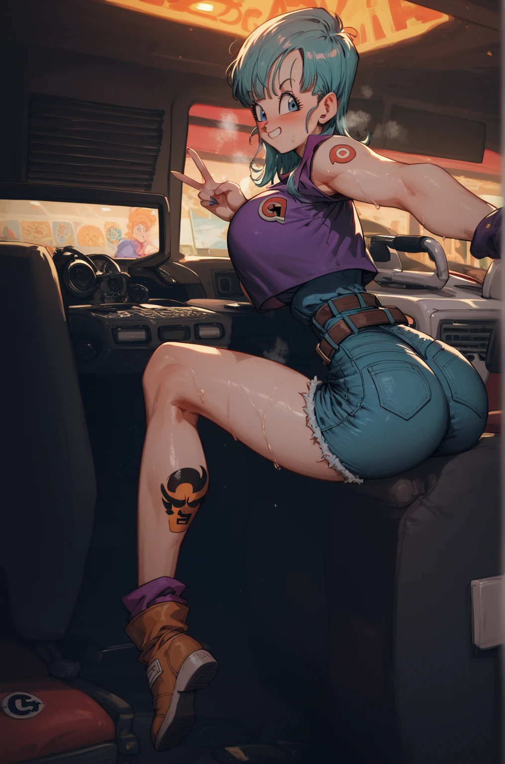 score_9,score_8_up,score_7_up,score_6_up ,source_overwatch score_9, score_8_up, score_7_up, 1girl, solo, kiriko \(overwatch\), worms eye view angle