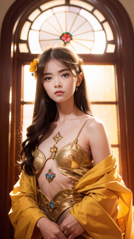 32K autumn views(tmasterpiece,k hd,hyper HD,32K)Long flowing black hair,ponds,zydink, a color, Autumn ( nipple), (Blue and white silk scarf), Combat posture, looking at the ground, long whitr hair, Floating hair, Carp pattern headdress, naked body,small breasts, brownpink nipples (Abstract gouache splash:1.2), Pink petal background,Pink and white autumn sunset leaves flying(realisticlying:1.4),Black color haillen leaves flutter,The background is pure, A high resolution, the detail, RAW photogr, Sharp Re, Nikon D850 Film Stock Photo by Jefferies Lee 4 Kodak Portra 400 Camera F1.6 shots, Rich colors, ultra-realistic vivid textures, Dramatic lighting, Unreal Engine Art Station Trend, cinestir 800,Long flowing black hair,naked body