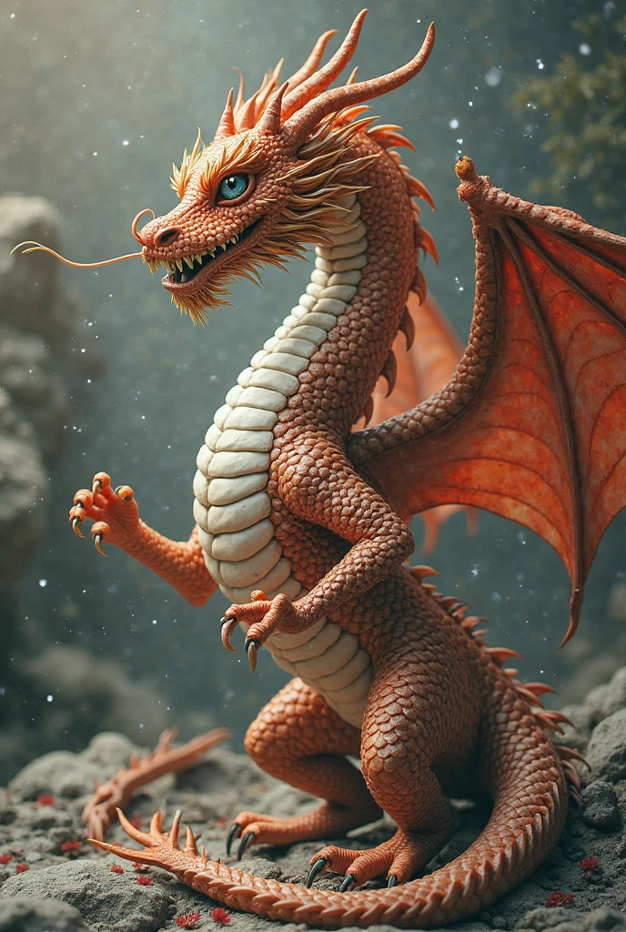 ((best qualityer)), ((work of art)), (detailded), 1 orange scaled wyvern