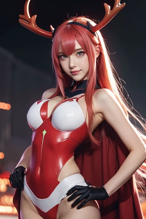 a cute, sexy girl with red hair, bunny girl, closeup of face, tight framing, face only, clean background, surreal, highly detailed lighting, japanese anime style