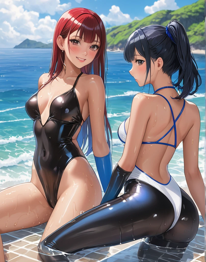 Naruto and Tsunade have in the pool